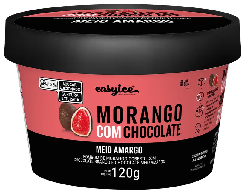 Morango com Chocolate Meio Amargo